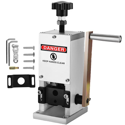 VEVOR Wire Stripping Machine, Electric & Manual Cable Stripp Manual Hand Crank | 0.06-0.98 in | Silver