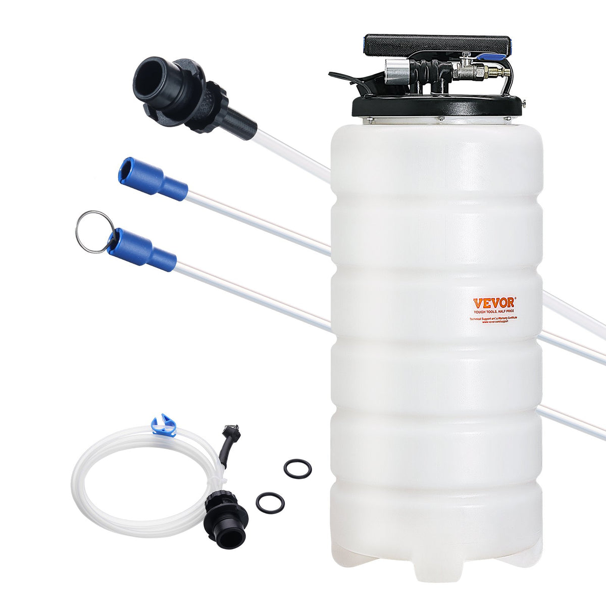 VEVOR Transmission Fluid Pump and Fluid Extractor, Manual and Pneumatic ATF Refill System, Oil and Liquid Vacuum Extractor with Dipstick and Suction Hose for Automotive Fluid Change 15 L Pneumatic Fluid Extractor
