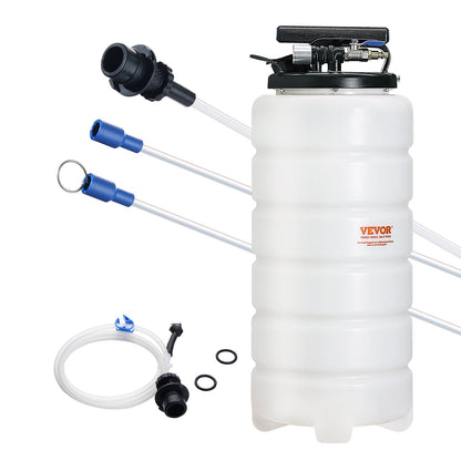 VEVOR Transmission Fluid Pump and Fluid Extractor, Manual and Pneumatic ATF Refill System, Oil and Liquid Vacuum Extractor with Dipstick and Suction Hose for Automotive Fluid Change 15 L Pneumatic Fluid Extractor