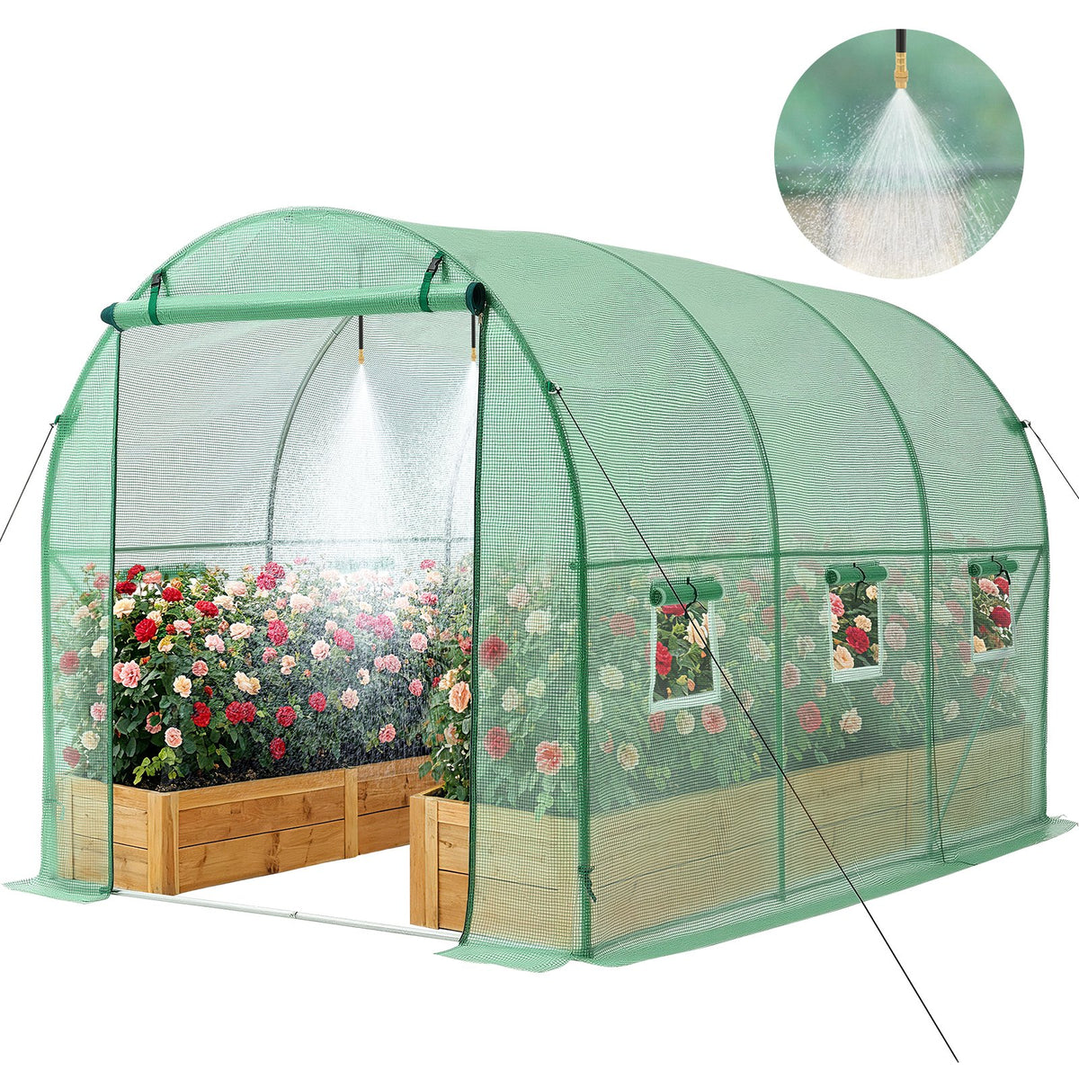 VEVOR Walk-in Tunnel Greenhouse, Portable Plant Hoop House Green / 10 x 7 x 7 ft