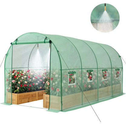 VEVOR Walk-in Tunnel Greenhouse, Portable Plant Hoop House Green / 15 x 7 x 7 ft