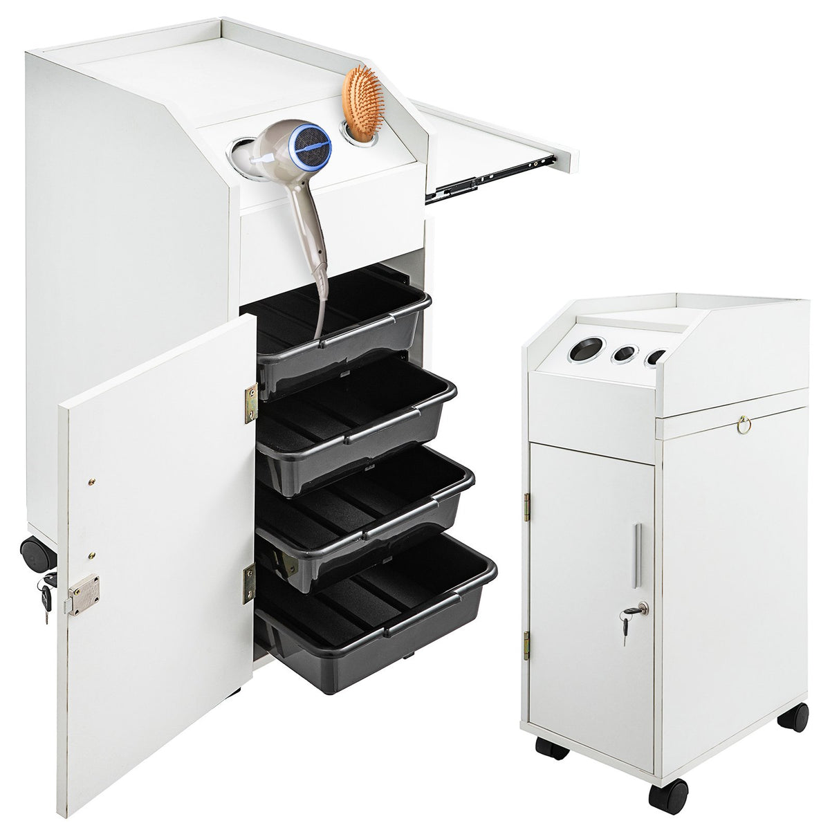VEVOR Salon SPA Beauty Hairdressing Cart, White Storage Trol