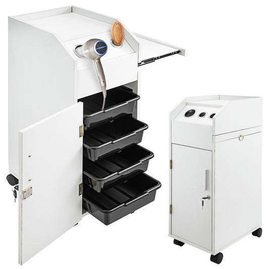 VEVOR Salon SPA Beauty Hairdressing Cart, White Storage Trol