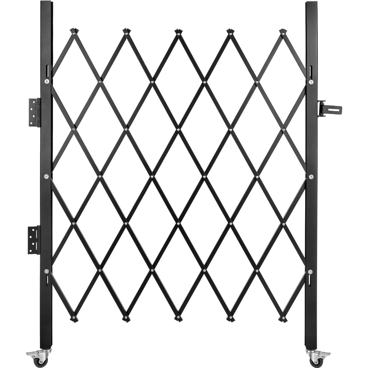 VEVOR Single Folding Security Gate, Steel Accordion Scissor Gate with Padlock and Swivel Casters for Entry, Garage, Warehouse and Pool, Multiple Sizes Folding Security Gate with Padlock / 37 x 48 in