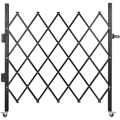 VEVOR Single Folding Security Gate, Steel Accordion Scissor Gate with Padlock and Swivel Casters for Entry, Garage, Warehouse and Pool, Multiple Sizes Folding Security Gate with Padlock / 66 x 48 in