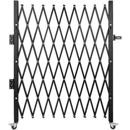 VEVOR Single Folding Security Gate, Steel Accordion Scissor Gate with Padlock and Swivel Casters for Entry, Garage, Warehouse and Pool, Multiple Sizes Folding Security Gate with Padlock / 75 x 51.57 in