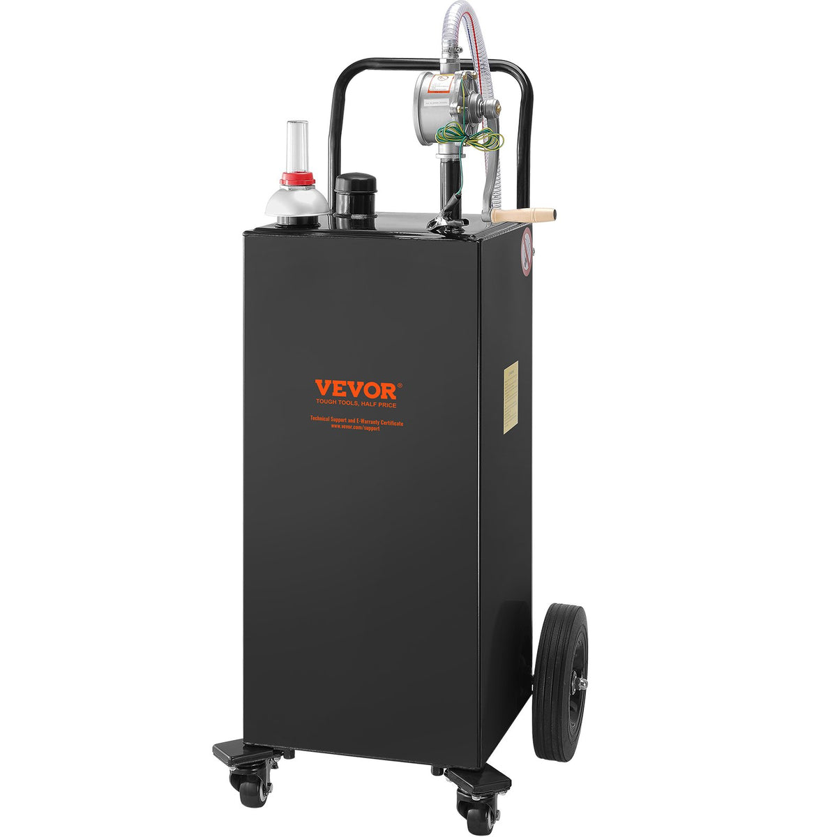 VEVOR Fuel Caddy, Portable Fuel Transfer Tank with Pump and  Gasoline / 30 Gallons / Black, 4 Casters