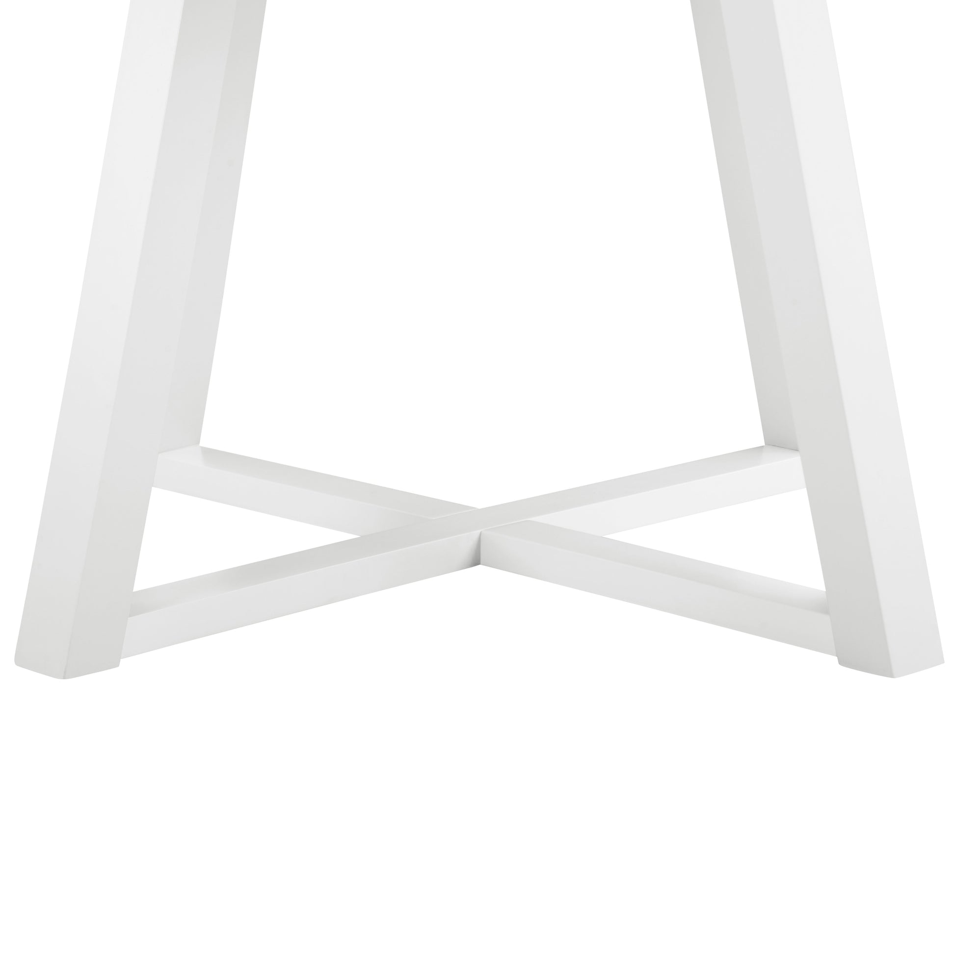 Edo Contemporary Round Dining Table, Trestle Base, White Finish image 8