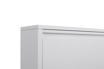 Metal Shoe Cabinet with 3 Flip Drawers, Wall Mounted Shoe Organizer, Narrow Slim Hidden Shoe Rack for Entryway,White image 6