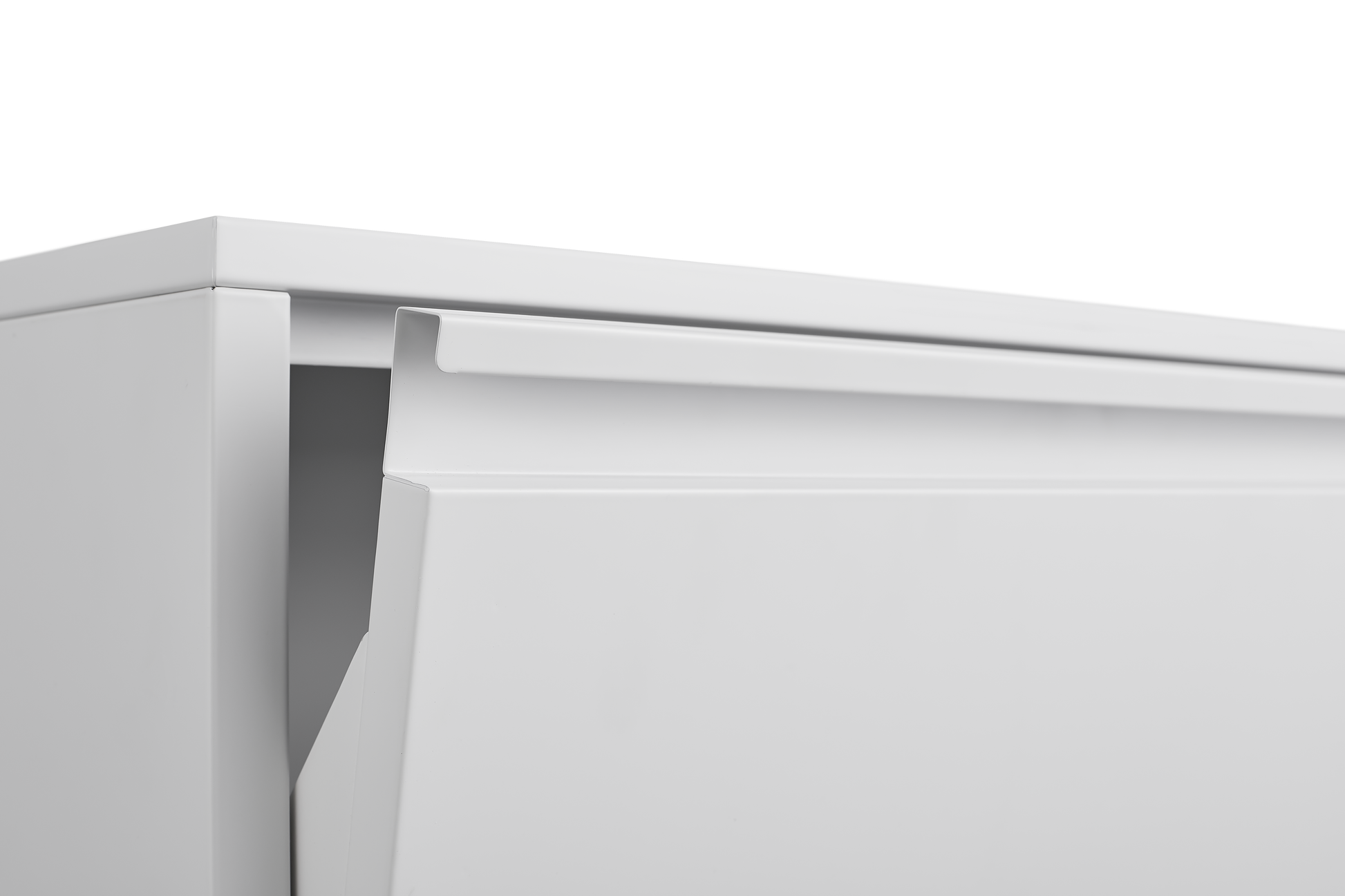 Metal Shoe Cabinet with 3 Flip Drawers, Wall Mounted Shoe Organizer, Narrow Slim Hidden Shoe Rack for Entryway,White image 9
