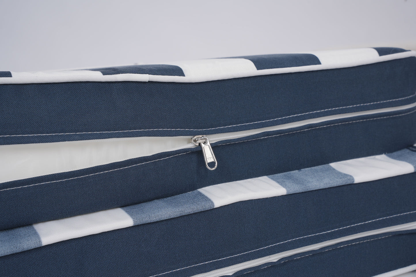 Outdoor Chaise Lounge Cushions Set of 2, 75"x24"x4" Patio Lounge Chair Cushions with Removable Covers, Waterproof Replacement Cushions for Outdoor Furniture, Poolside, Lawn-NavyBlue/White Striped image 7