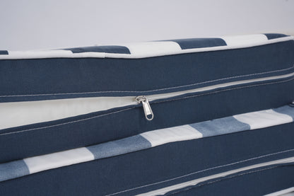 Outdoor Chaise Lounge Cushions Set of 2, 75"x24"x4" Patio Lounge Chair Cushions with Removable Covers, Waterproof Replacement Cushions for Outdoor Furniture, Poolside, Lawn-NavyBlue/White Striped image 7