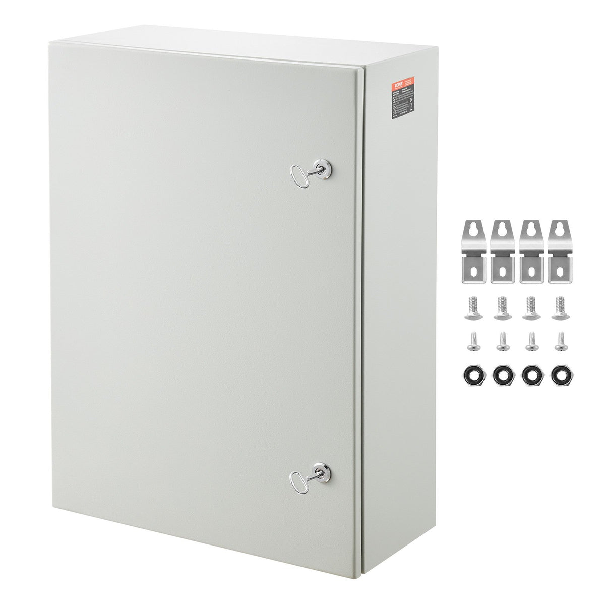 VEVOR Steel Electrical Enclosure Box, IP66 Waterproof Wall-Mounted Junction Box with Hinged Cover and Mounting Plate Sealed NEMA 4X / 27.6 x 19.7 x 9.8 in
