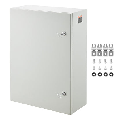 VEVOR Steel Electrical Enclosure Box, IP66 Waterproof Wall-Mounted Junction Box with Hinged Cover and Mounting Plate Sealed NEMA 4X / 27.6 x 19.7 x 9.8 in