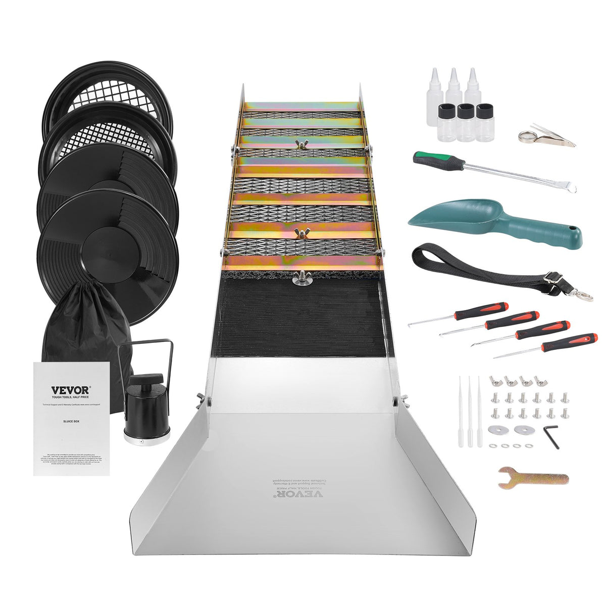VEVOR Aluminum Alloy Sluice Box and Highbanker Kit 50 in / Gold Panning Kit