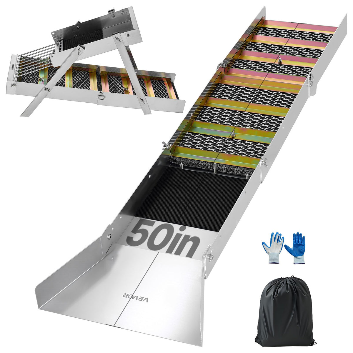 VEVOR Aluminum Alloy Sluice Box and Highbanker Kit 50 in / 2-in-1 Highbanker