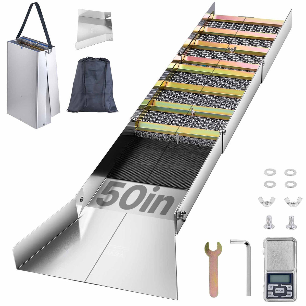 VEVOR Aluminum Alloy Sluice Box and Highbanker Kit 50 in / Sluice Box