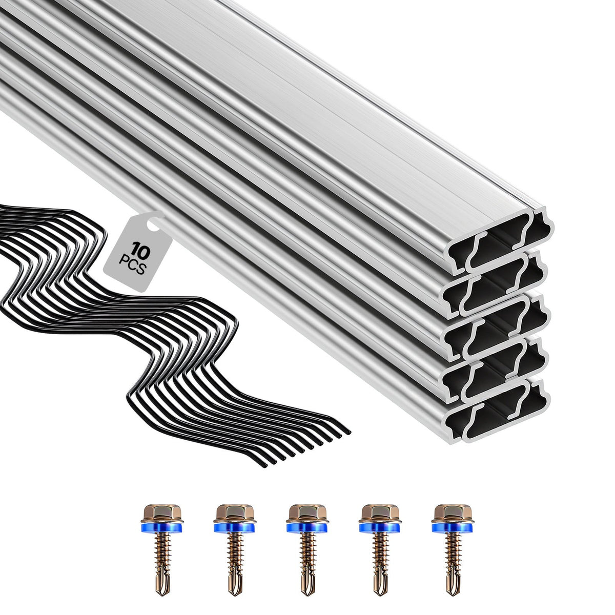 VEVOR Greenhouse Spring Wire 10 Packs / PVC-Coated Wiggle Wire & Aluminum Channel
