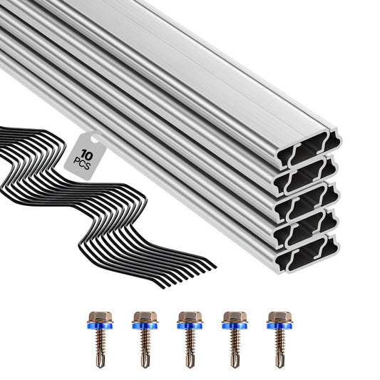 VEVOR Greenhouse Spring Wire 10 Packs / PVC-Coated Wiggle Wire & Aluminum Channel