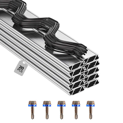 VEVOR Greenhouse Spring Wire 20 Packs / PVC-Coated Wiggle Wire & Aluminum Channel