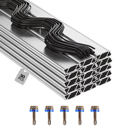 VEVOR Greenhouse Spring Wire 30 Packs / PVC-Coated Wiggle Wire & Aluminum Channel