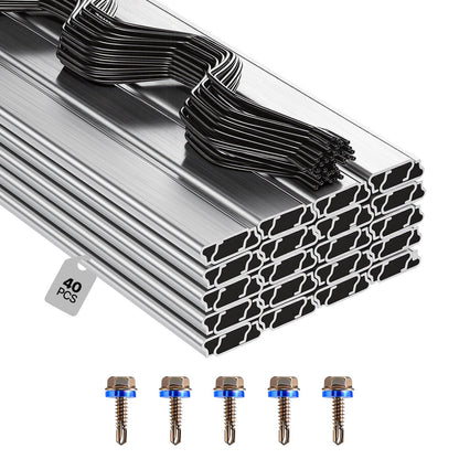 VEVOR Greenhouse Spring Wire 40 Packs / PVC-Coated Wiggle Wire & Aluminum Channel