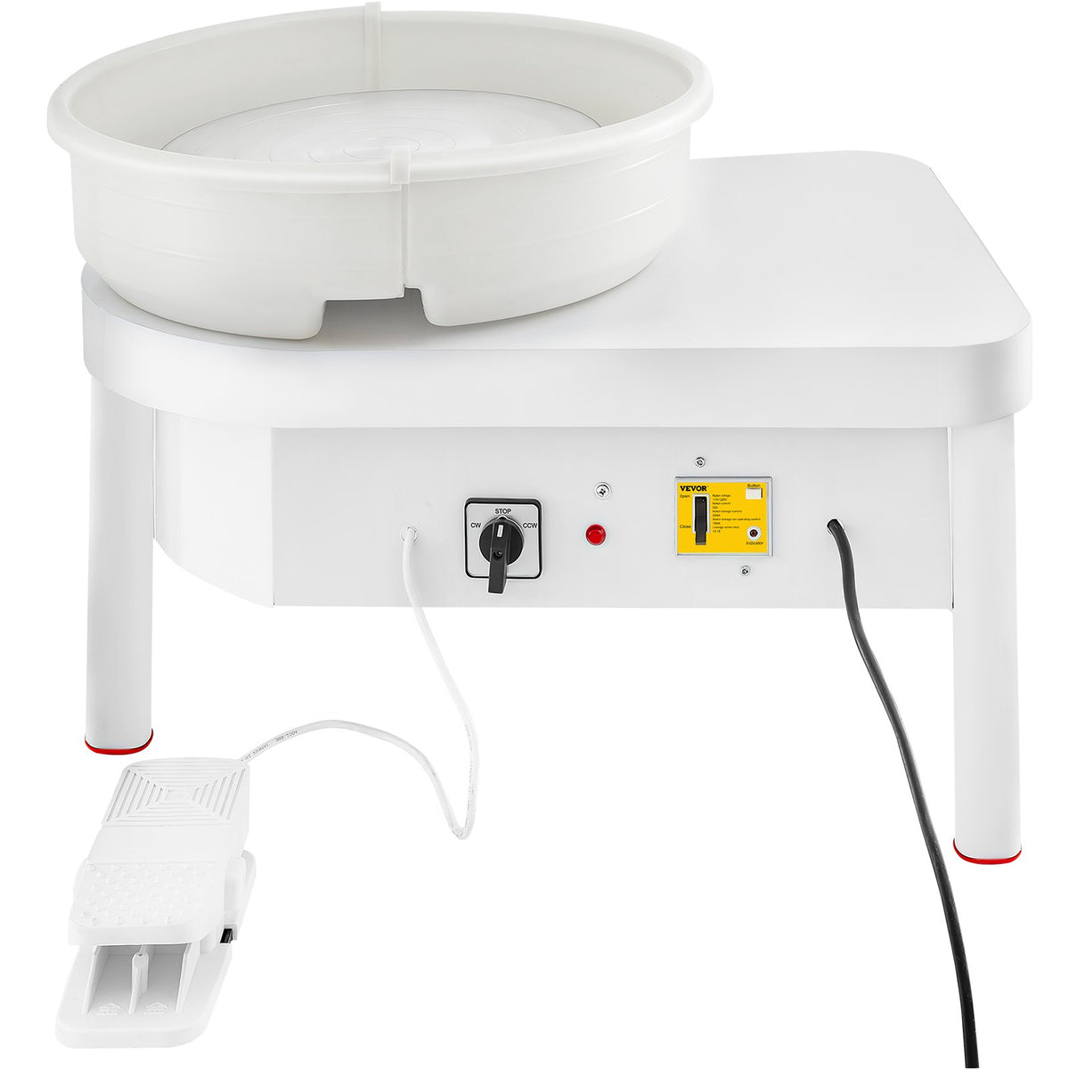 VEVOR Pottery Wheel, Electric Ceramic Forming Machine with S 450W / White / Foot Pedal Control