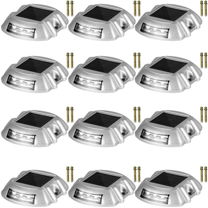 VEVOR Solar Driveway Lights, Waterproof Deck and Dock Lights 12 Pieces / White