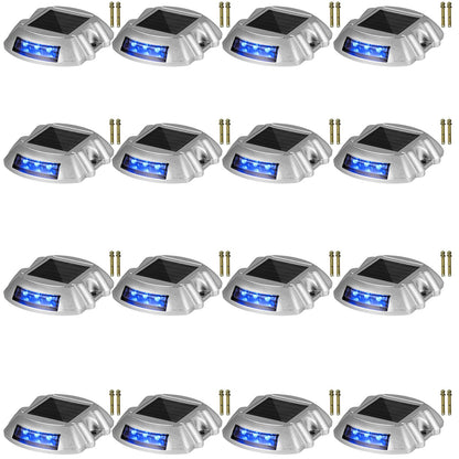 VEVOR Solar Driveway Lights, Waterproof Deck and Dock Lights 16 Pieces / Blue