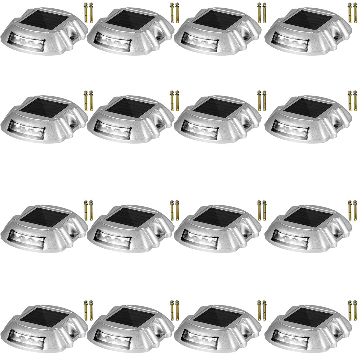 VEVOR Solar Driveway Lights, Waterproof Deck and Dock Lights 16 Pieces / White