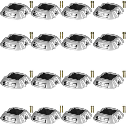 VEVOR Solar Driveway Lights, Waterproof Deck and Dock Lights 16 Pieces / White