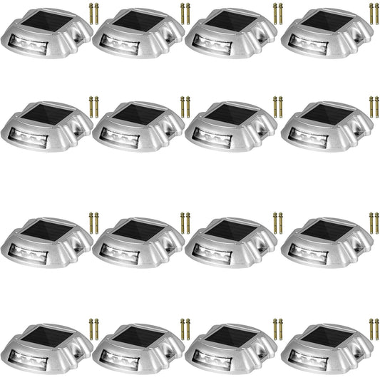 VEVOR Solar Driveway Lights, Waterproof Deck and Dock Lights 16 Pieces / White