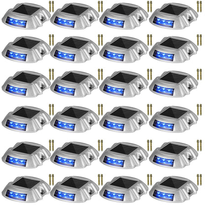 VEVOR Solar Driveway Lights, Waterproof Deck and Dock Lights 24 Pieces / Blue