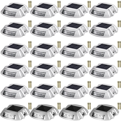 VEVOR Solar Driveway Lights, Waterproof Deck and Dock Lights 24 Pieces / White