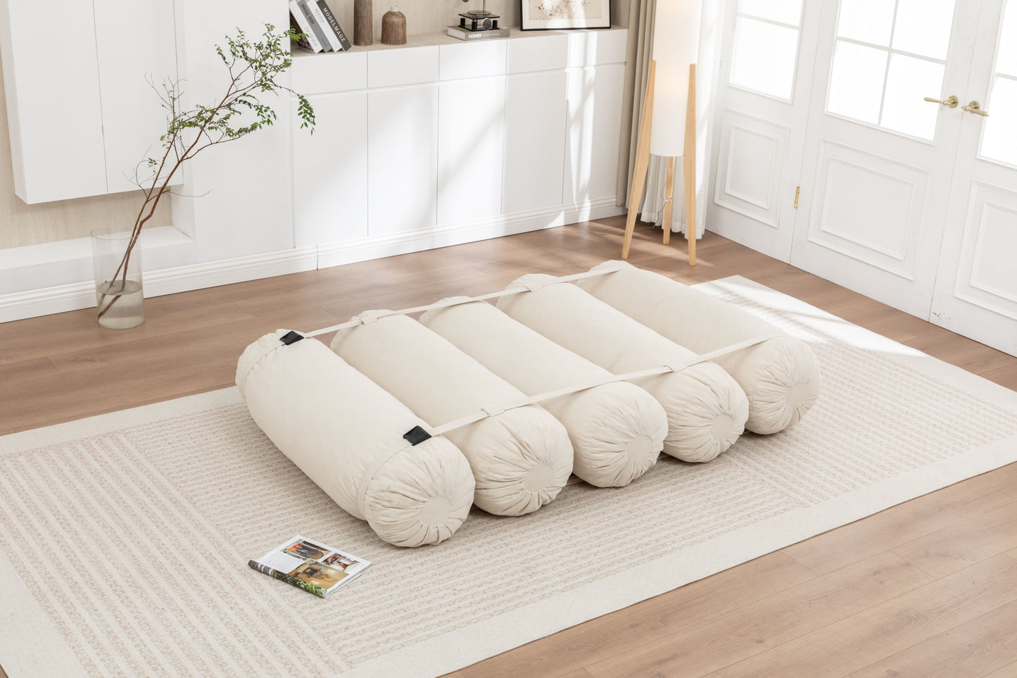 Adjustable Floor Sofa, Corduroy Lazy Sofa with Adjustable Straps for Versatile Configurations, Multi-Person Leisure Chair, Suitable for Living Room, Bedroom and More image 12