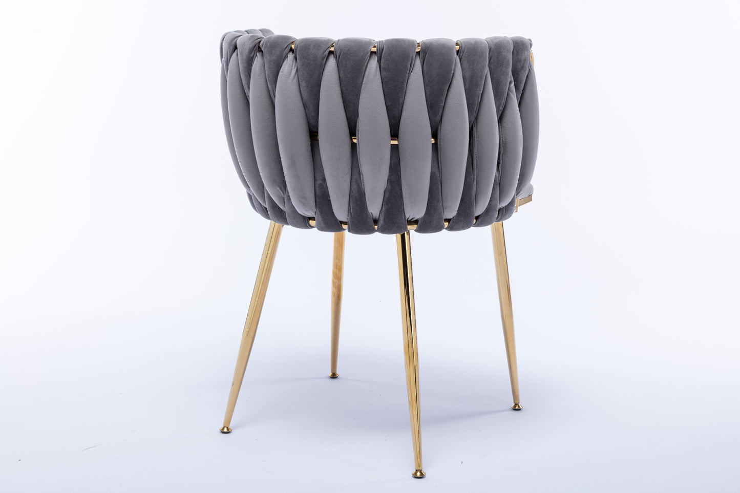 Modern Design Golden Metal Frame Velvet Fabric Dining Chair with Golden Legs,Set of 2,WH-9038G-GREY image 12