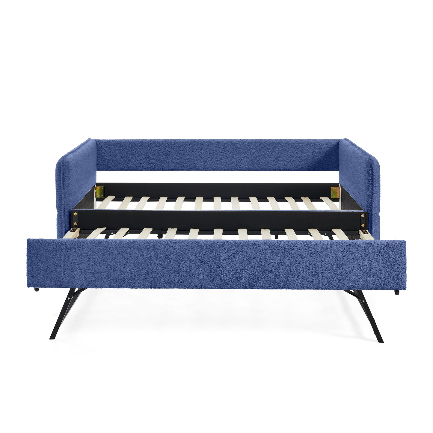 Daybed with Twin Size Pop-up Trundle Upholstered Tufted Sofa Bed, Twin Size, Boucle Fabric (83"x43"x29.5") image 6