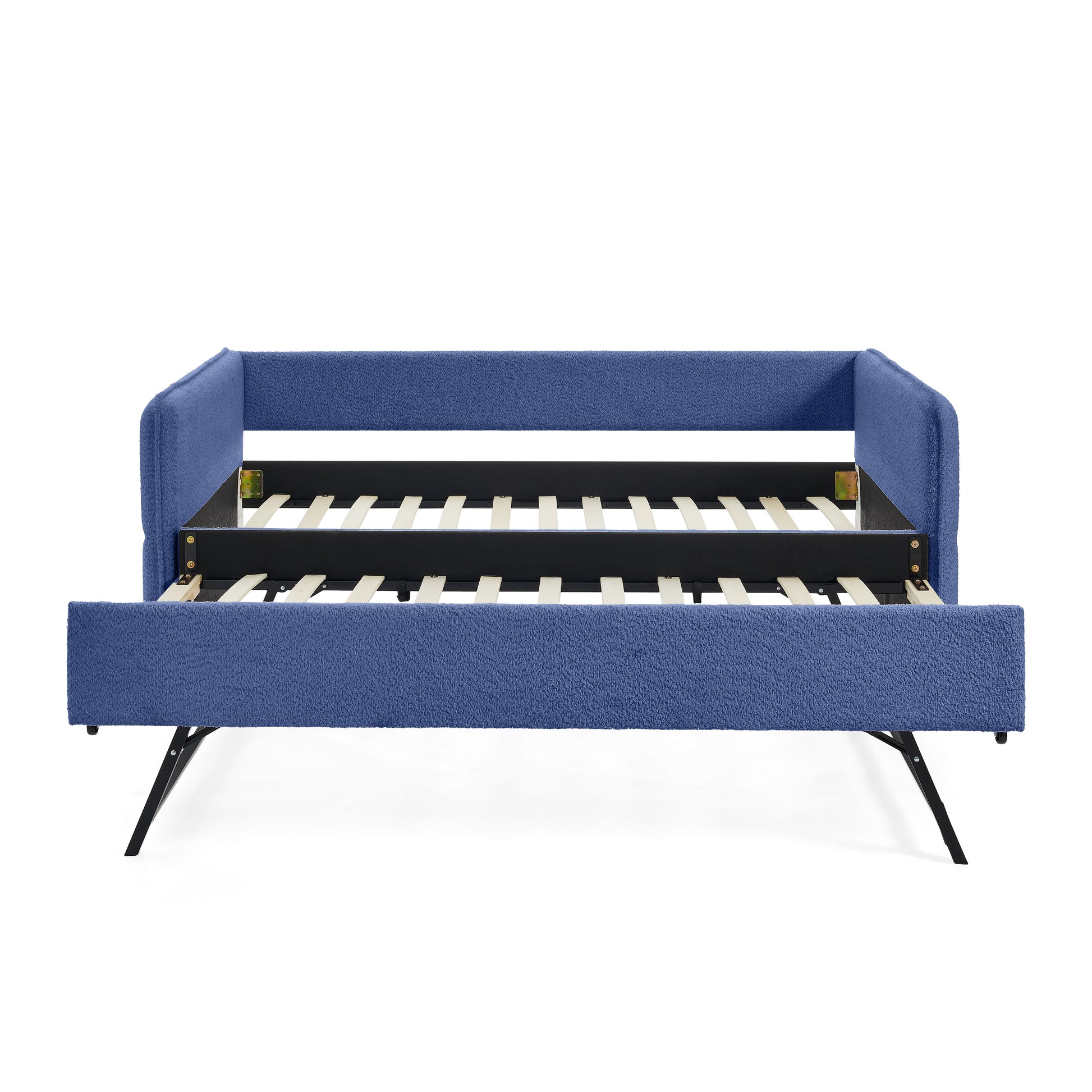 Daybed with Twin Size Pop-up Trundle Upholstered Tufted Sofa Bed, Twin Size, Boucle Fabric (83"x43"x29.5") image 6