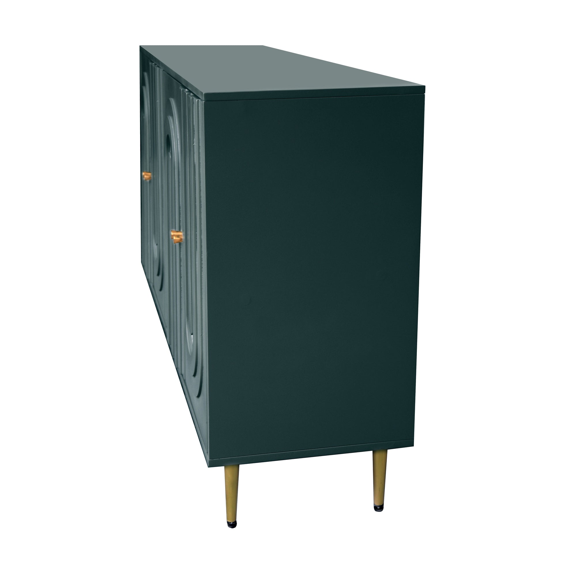 Modern Green Lacquered 4 Door Wooden Cabinet Sideboard Buffet Server Cabinet Storage Cabinet, for Living Room, Entryway, Hallway, Office, Kitchen and Dining Room image 7