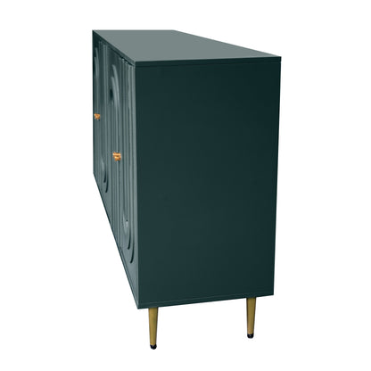 Modern Green Lacquered 4 Door Wooden Cabinet Sideboard Buffet Server Cabinet Storage Cabinet, for Living Room, Entryway, Hallway, Office, Kitchen and Dining Room image 7