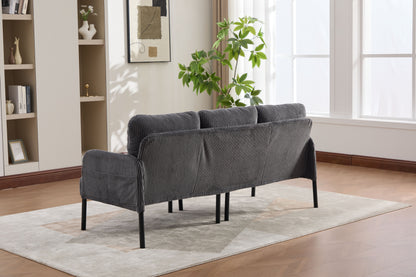 UNITED WE WIN Oversized Loveseat, Modern & Plush Double-seater Sofa, Corduroy Upholstered Couch, Cozy Bedroom Sofa with Metal Legs & Side Pockets, Ideal for Living Room, Bedroom, Dorm, Apartment image 10