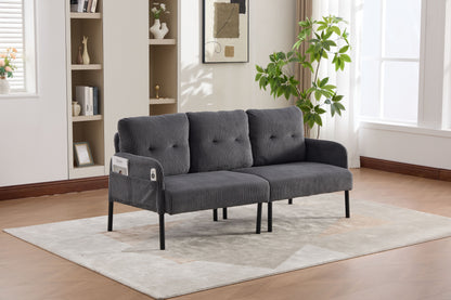 UNITED WE WIN Oversized Loveseat, Modern & Plush Double-seater Sofa, Corduroy Upholstered Couch, Cozy Bedroom Sofa with Metal Legs & Side Pockets, Ideal for Living Room, Bedroom, Dorm, Apartment image 5