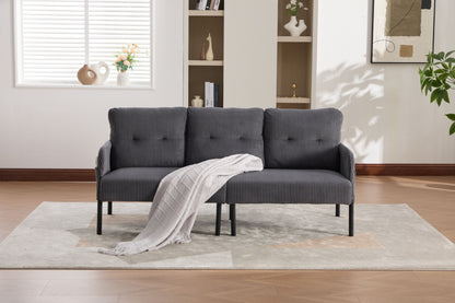 UNITED WE WIN Oversized Loveseat, Modern & Plush Double-seater Sofa, Corduroy Upholstered Couch, Cozy Bedroom Sofa with Metal Legs & Side Pockets, Ideal for Living Room, Bedroom, Dorm, Apartment image 9