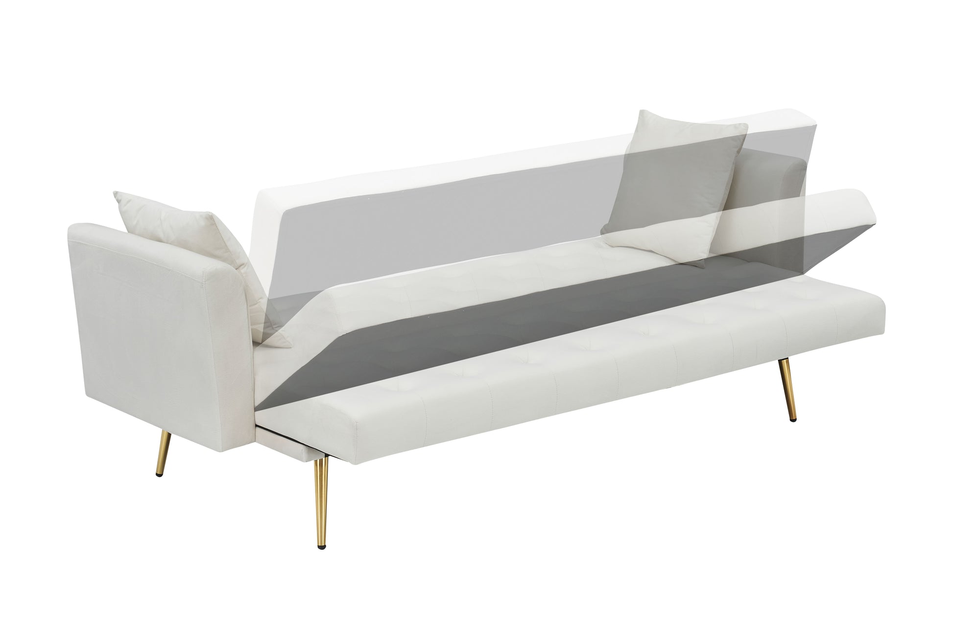 71 inch convertible love seat sofa, American retro beige velvet, suitable for small living room, bedroom, office image 12