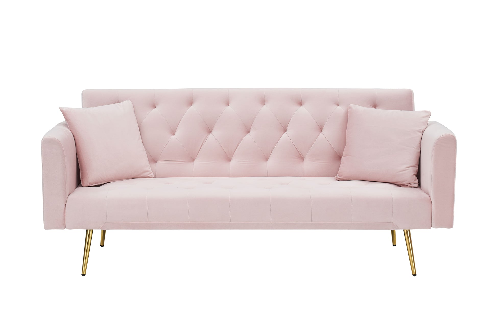 71 inch convertible love seat sofa, American retro pink velvet, suitable for small living room, bedroom, office image 10