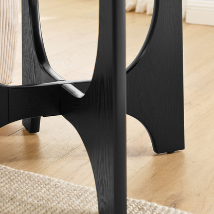 25" Round End Table, Wooden Side Table,Night Stand for Living Room,Reception Room image 4