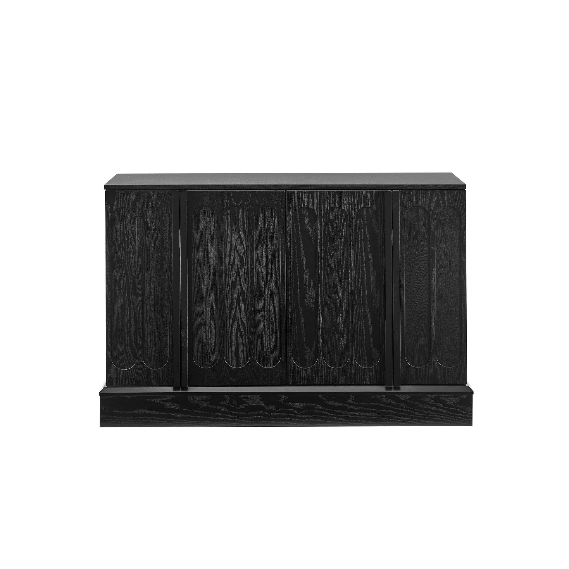 Mid Century Modern Fluted Sideboard Cabinet with Adjustable Shelves & Sturdy Base, Buffet Cabinet with Storage, Storage Cabinet for Living Room Entryway Hallway Dining Room Kitchen, Black image 11