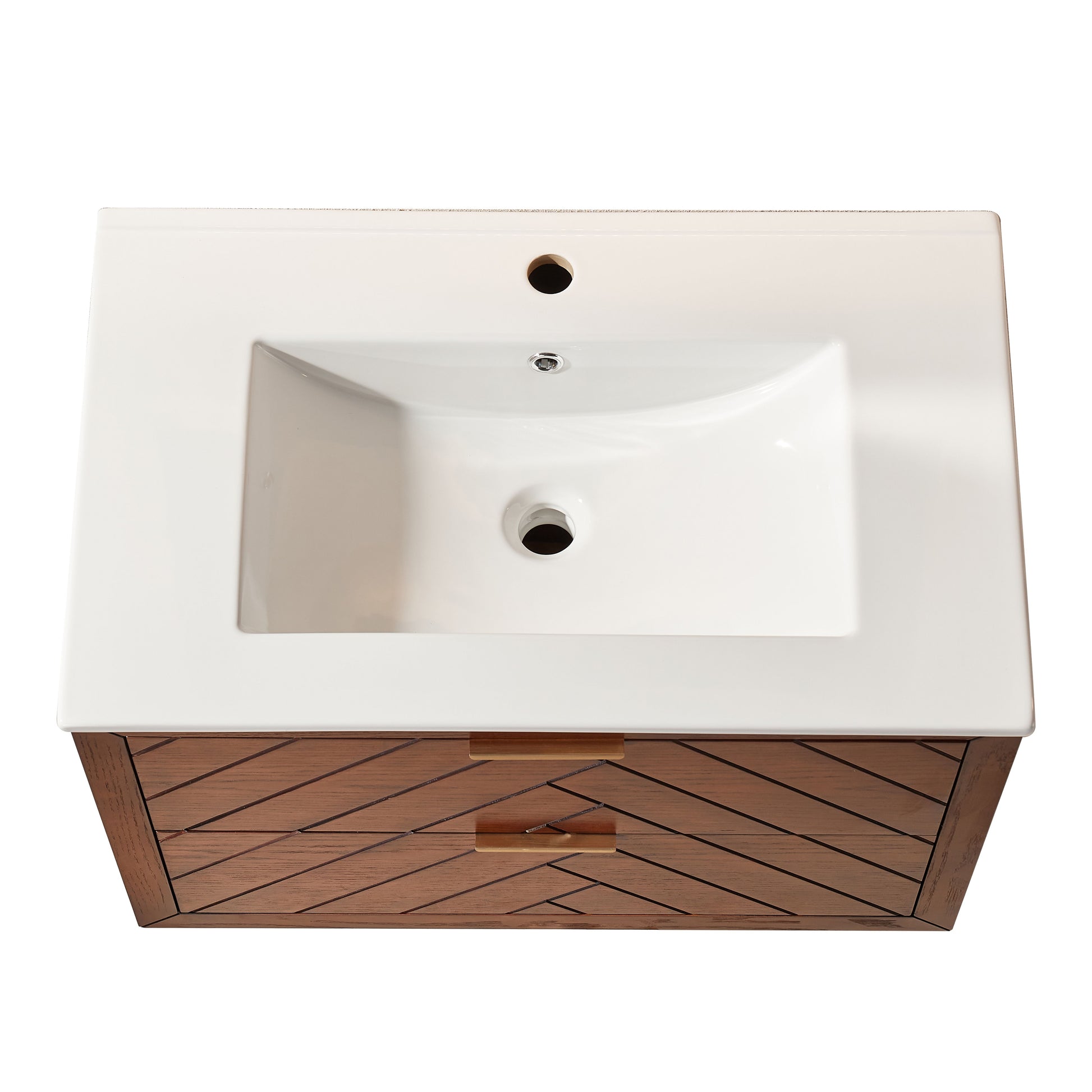 30" Pre-Assembled Wall Mounted & Floating Single Vanity Cabinet with 1-Hole Ceramic Top(Old SKU W1826P343433) image 6