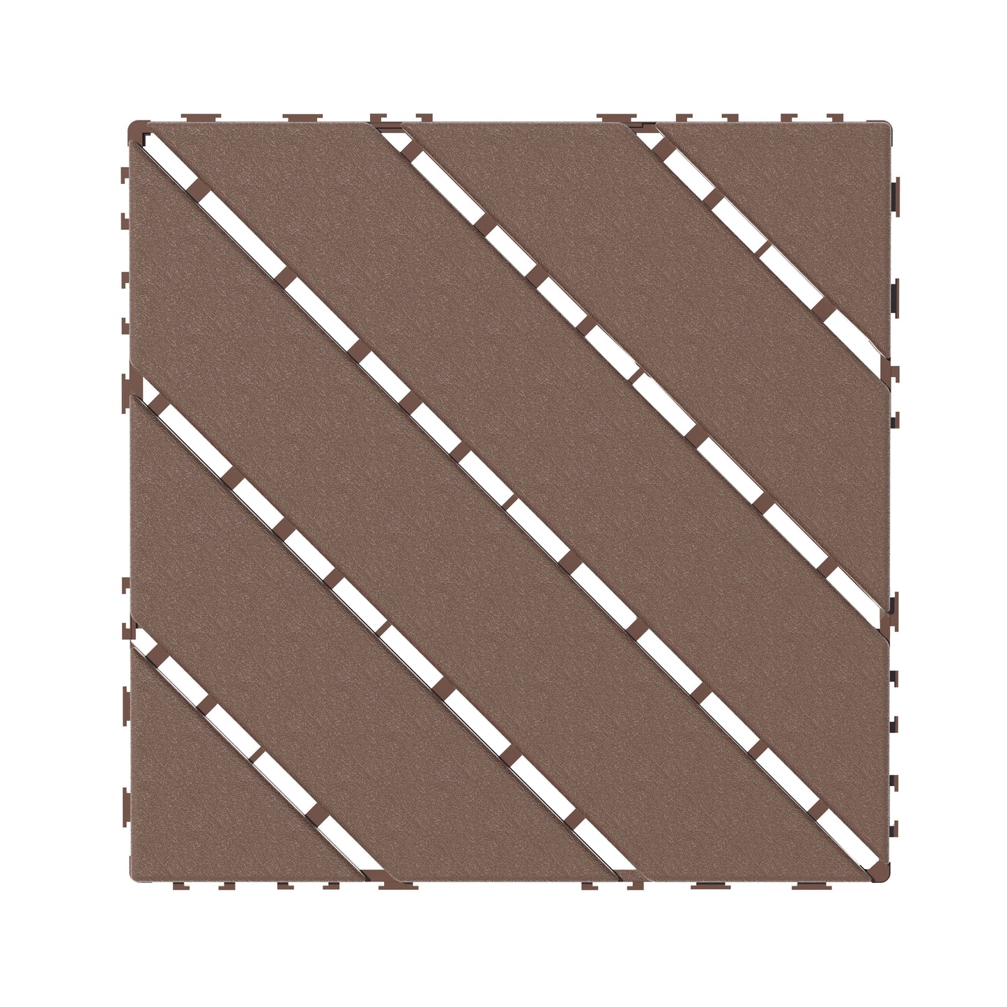 Plastic Interlocking Deck Tiles,44 Pack Patio Deck Tiles,12"x12" Square Waterproof Outdoor All Weather Use, Patio Decking Tiles for Poolside Balcony Backyard, Brown image 2