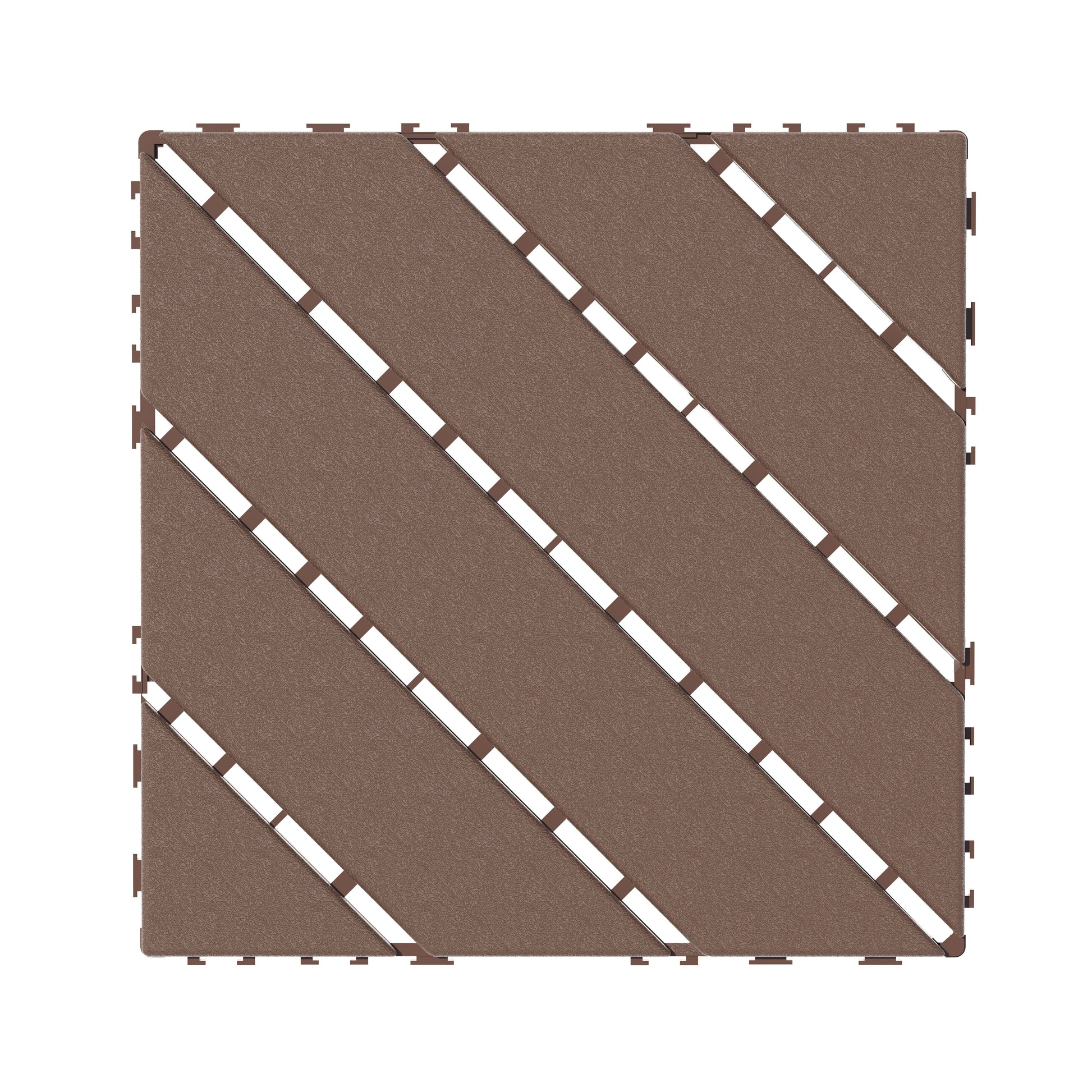 Plastic Interlocking Deck Tiles,44 Pack Patio Deck Tiles,12"x12" Square Waterproof Outdoor All Weather Use, Patio Decking Tiles for Poolside Balcony Backyard, Brown image 2